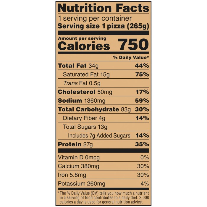 Digiorno regular pizza nutrition facts