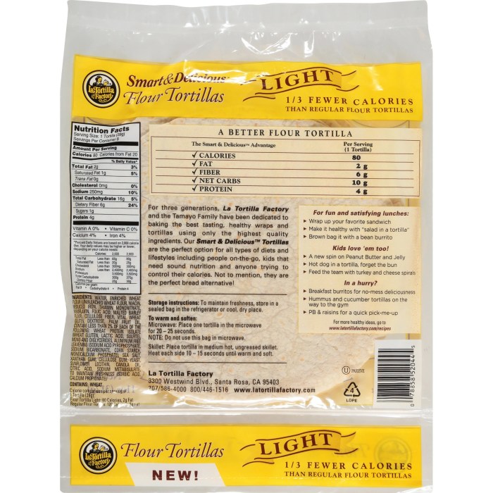 Flour tortilla nutrition facts