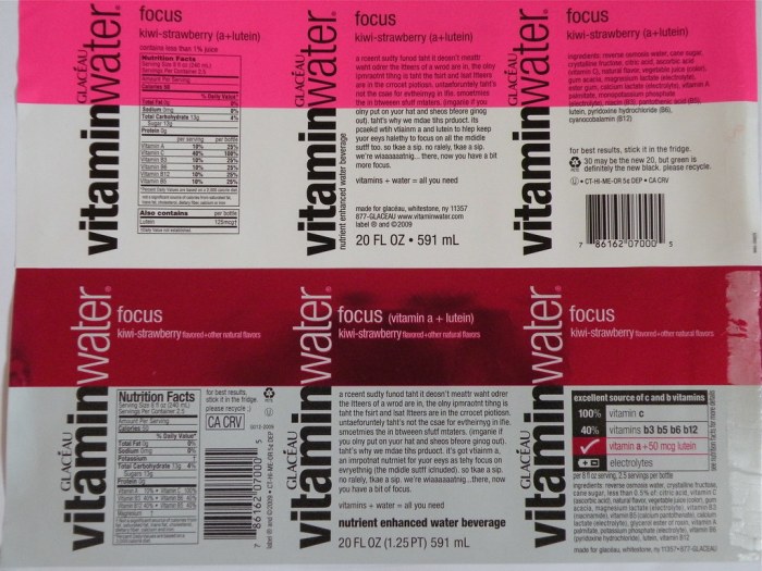 Vitamin water nutrition facts