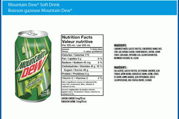 Mountain dew diet nutrition facts